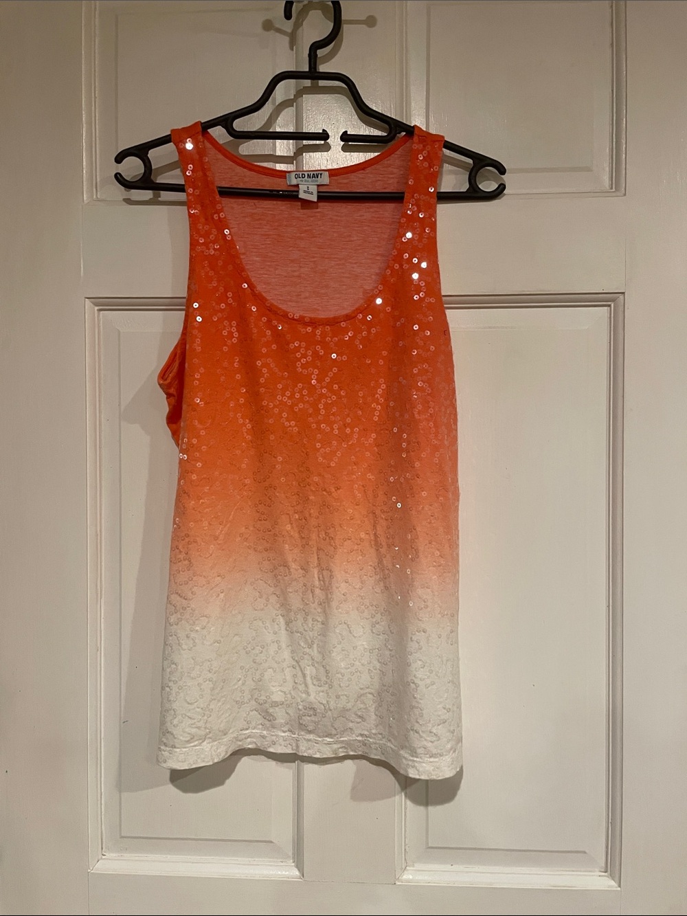 Old Navy Orange-to-White Sequin Ombre Tank